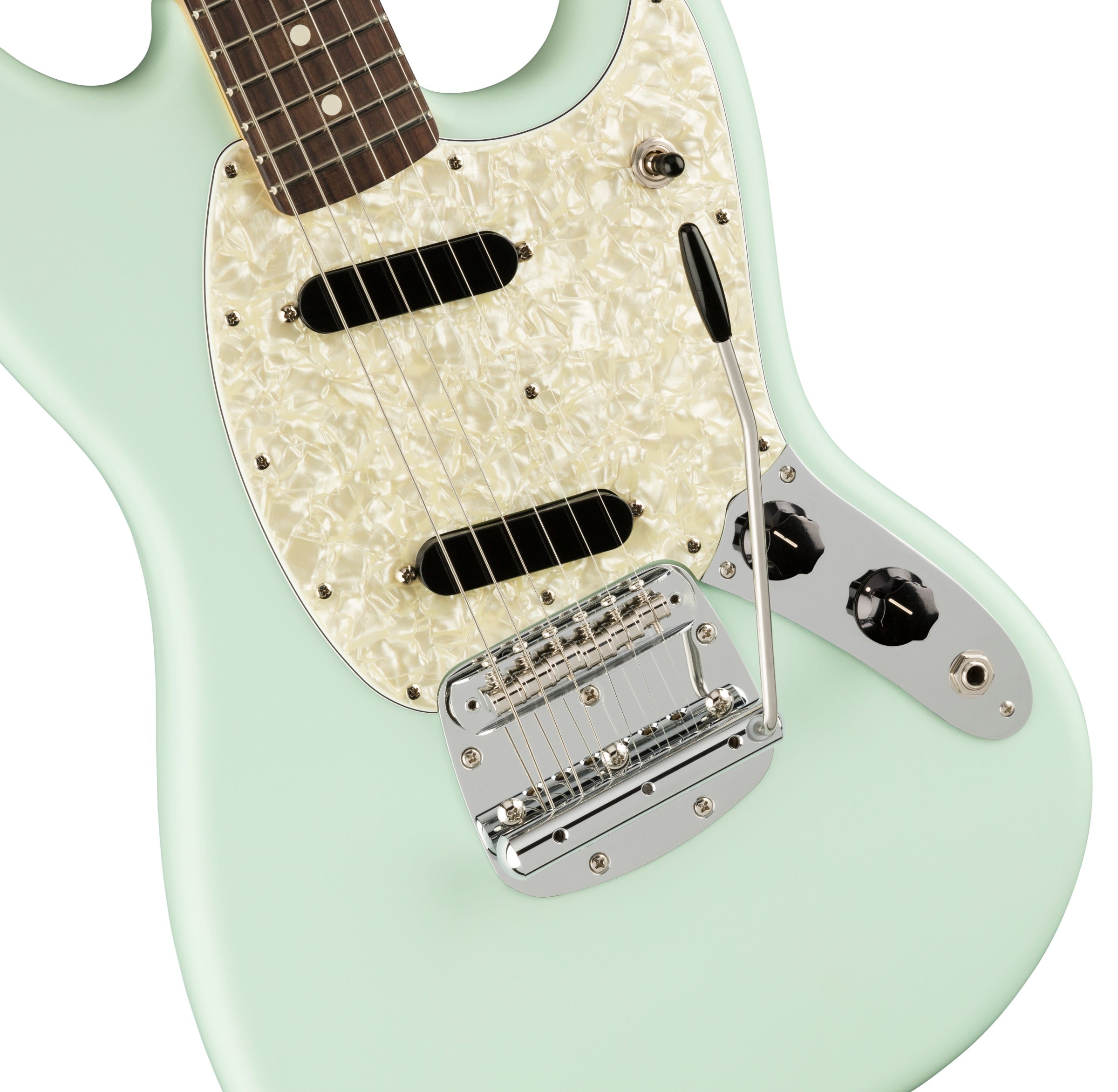GUITARRA ELECTRICA FENDER AMERICAN PERFORMER MUSTANG MOD0115510372 SONIC BLUE DIAPASON EN PALO ROSA