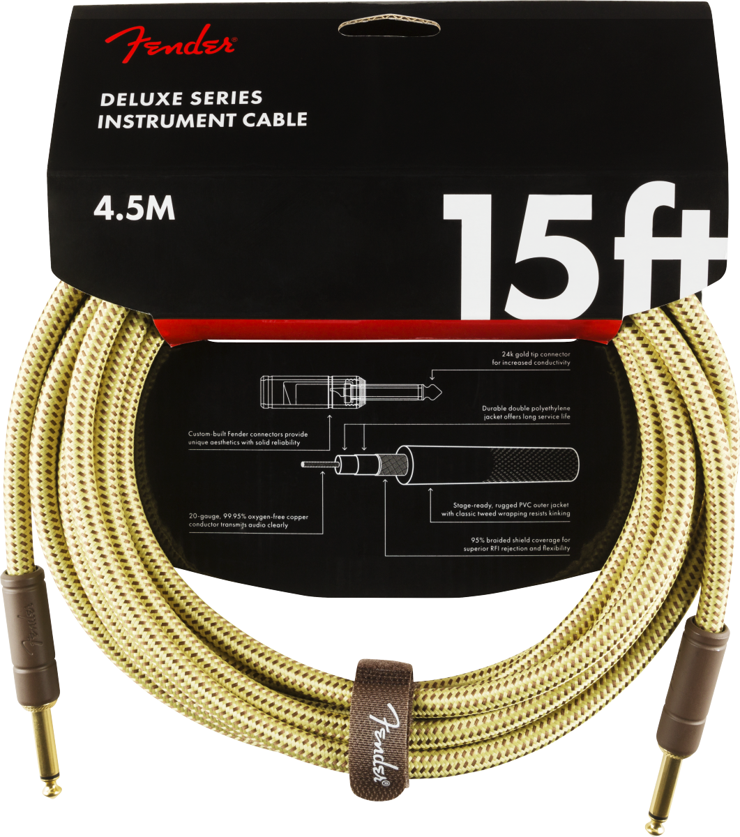 CABLE LINEA FENDER DELUXE 4.5 MTS VERDE MOD0990820084