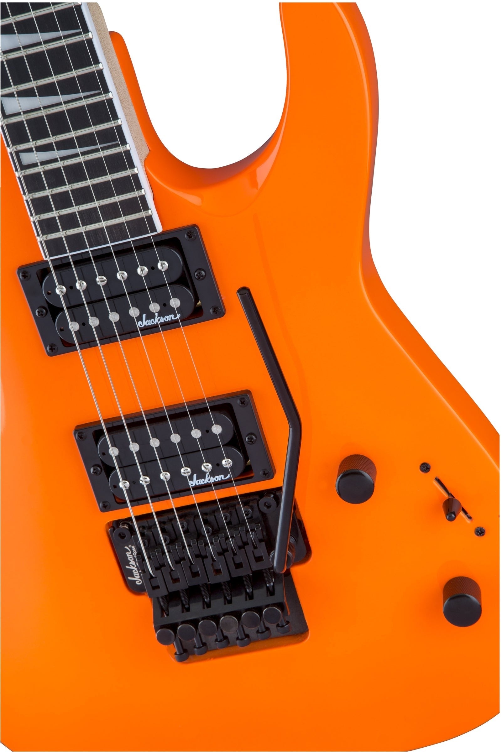 GUITARRA ELECTRICA JACKSON JS32 DINKY MOD2910148580 EN COLOR NARANJA NEON, CON PUENTE FLOYD ROSE