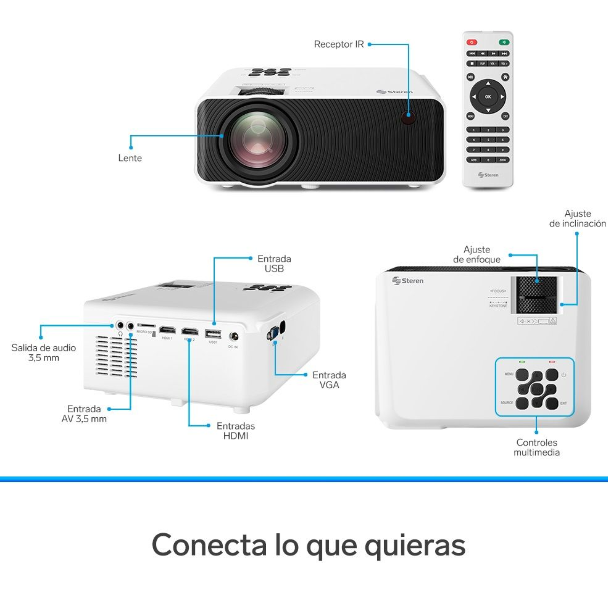 VIDEO BEAM STEREN PRO-300 HD 7000 LUMENE