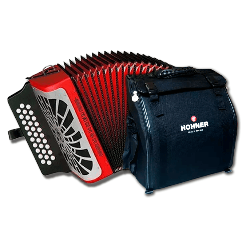 ACORDEÓN HOHNER REY VALLENATO ADG ROJO A4904S