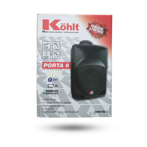 CABINA ACTIVA KOHLT 8" 100W SB4028 PARA USO DOMESTICO Y EXTERIORES