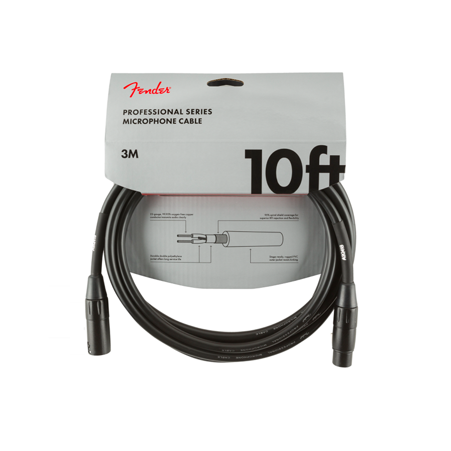 CABLE MICRÓFONO FENDER P.SERIES 3MT NEGRO