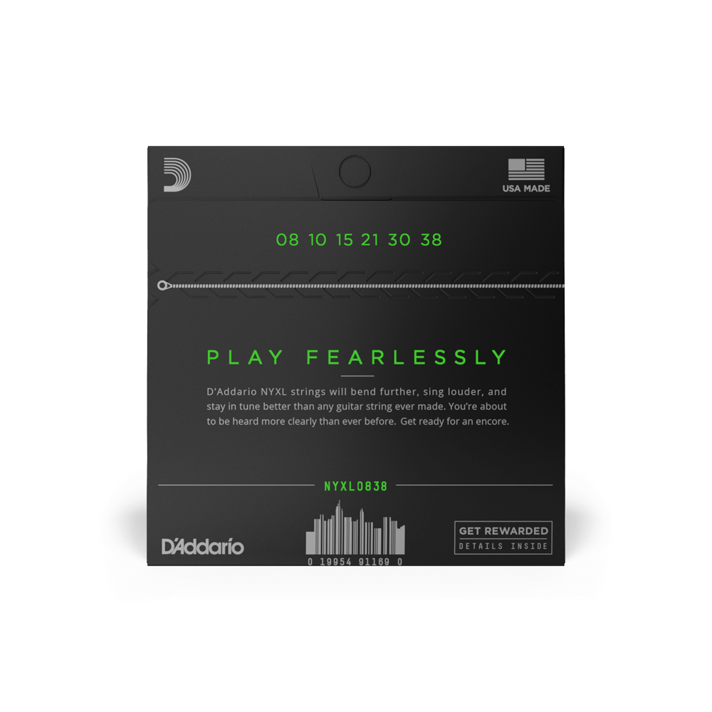 CUERDAS D"ADDARIO NYXL EX 08-38 PARA GUITARRA ELÉCTRICA