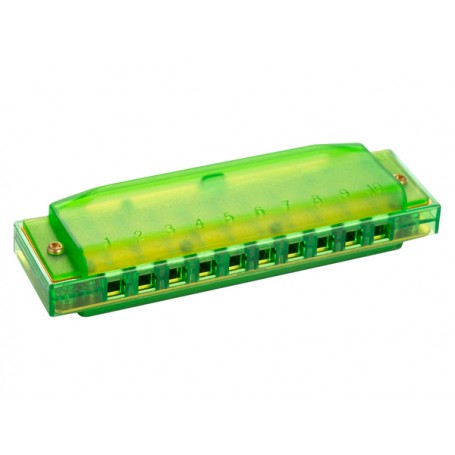 ARMONICA HOHNER TRANSLUCENT HARP GREEN M1110G