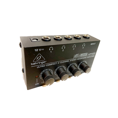 Consigue en Miche tiendas el amplificador Behringer HA400 de 4 Canales con un ultracompacto sistema de amplificador de auriculares para aplicaciones de estudio y escenario.