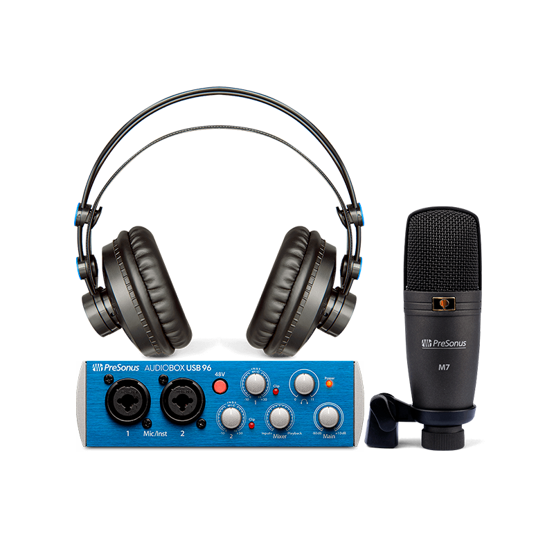 COMBO PRESONUS P/GRABACIÓN AUDIOBOX 96 STUDIO, INTERFAZ, MIC, AUDIFONO, CABLES