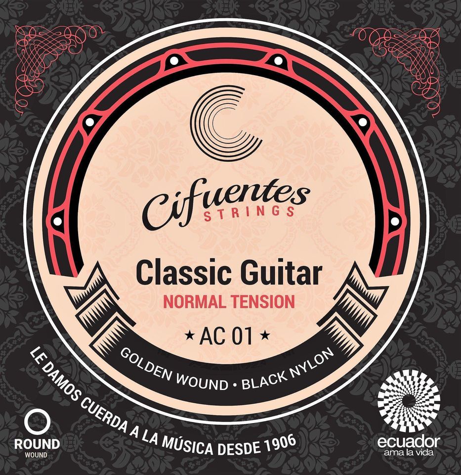 CUERDAS CIFUENTES AC1 80/20 GLD/BK PARA GUITARRA ACUSTICA EN NYLON