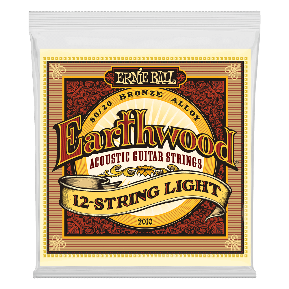 CUERDAS ERNIE BALL EARTHWOOD 80/20 BRONCE LIGHT P02010 (9-42) 12 CUERDAS PARA GUITARRA ACUSTICA TIPO FOLK