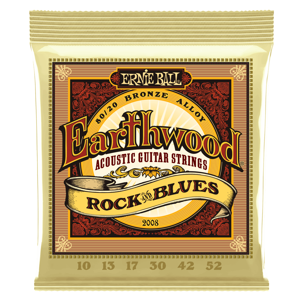CUERDAS ERNIE BALL EARTHWOOD 80/20 BRONCE ROCK AND BLUES P02008 (10-52) PARA GUITARRA ACUSTICA TIPO FOLK
