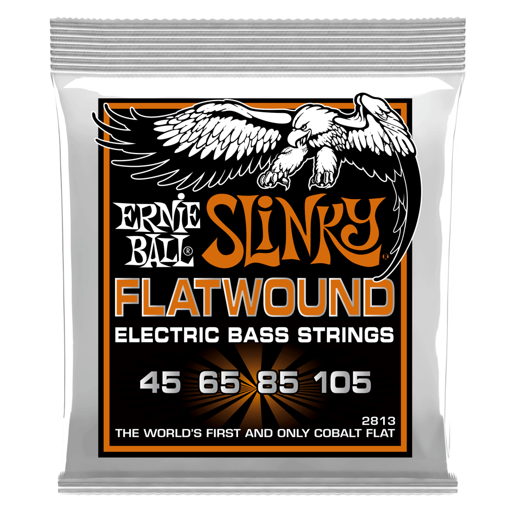 CUERDAS ERNIE BALL HYBRID SLINKY FLAT WOUND COBALT P02813 (45-105) PARA BAJO ELECTTRICO 4 CUERDAS