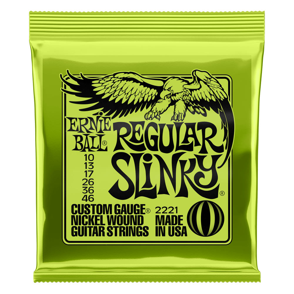 CUERDAS ERNIE BALL REGULAR SLINKY NICKEL WOUND P02221 (10-46) PARA GUITARRA ELECTRICA