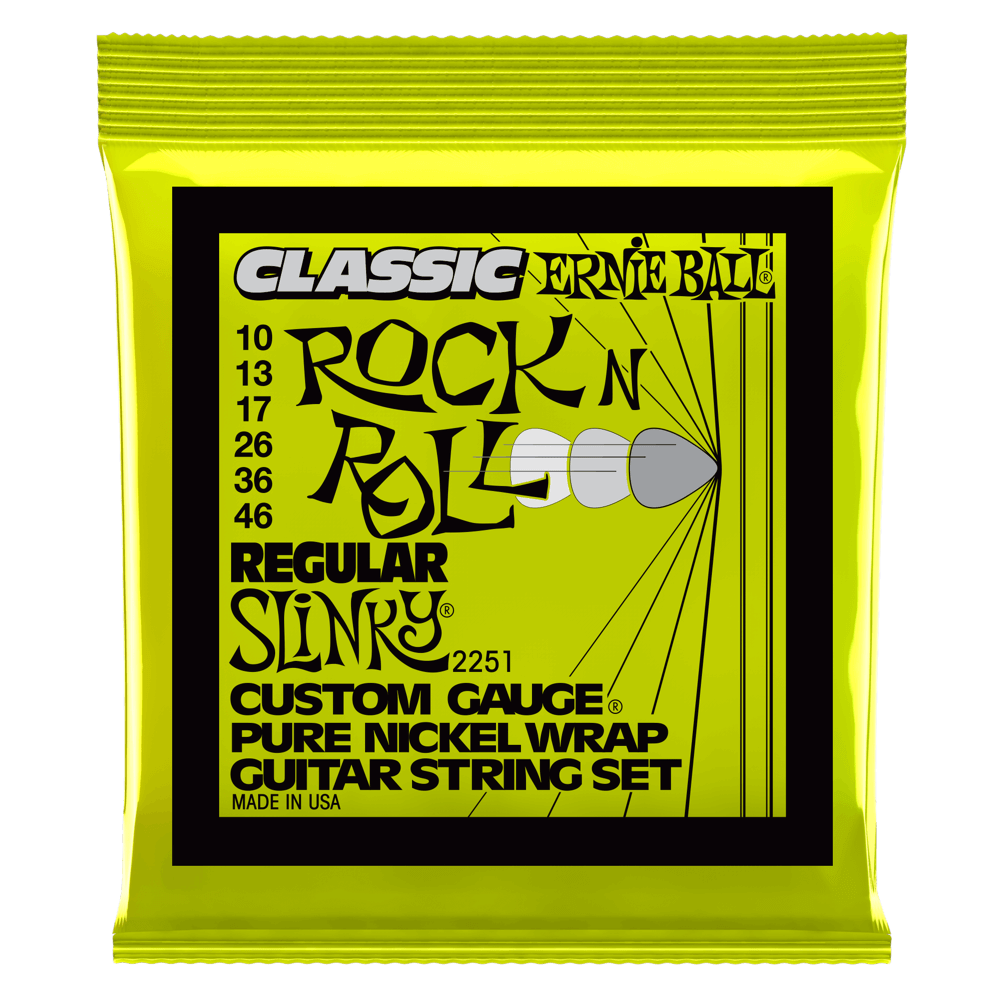 CUERDAS ERNIE BALL REGULAR SLINKY CLASSIC PURE NICKEL P02251 (10-46) PARA GUITARRA ELECTRICA