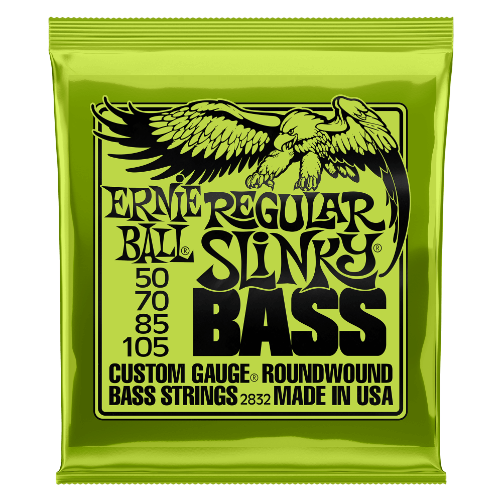 CUERDAS ERNIE BALL REGULAR SLINKY NICKEL WOUND P02832 (50-105) PARA BAJO ELECTRICO 4 CUERDAS