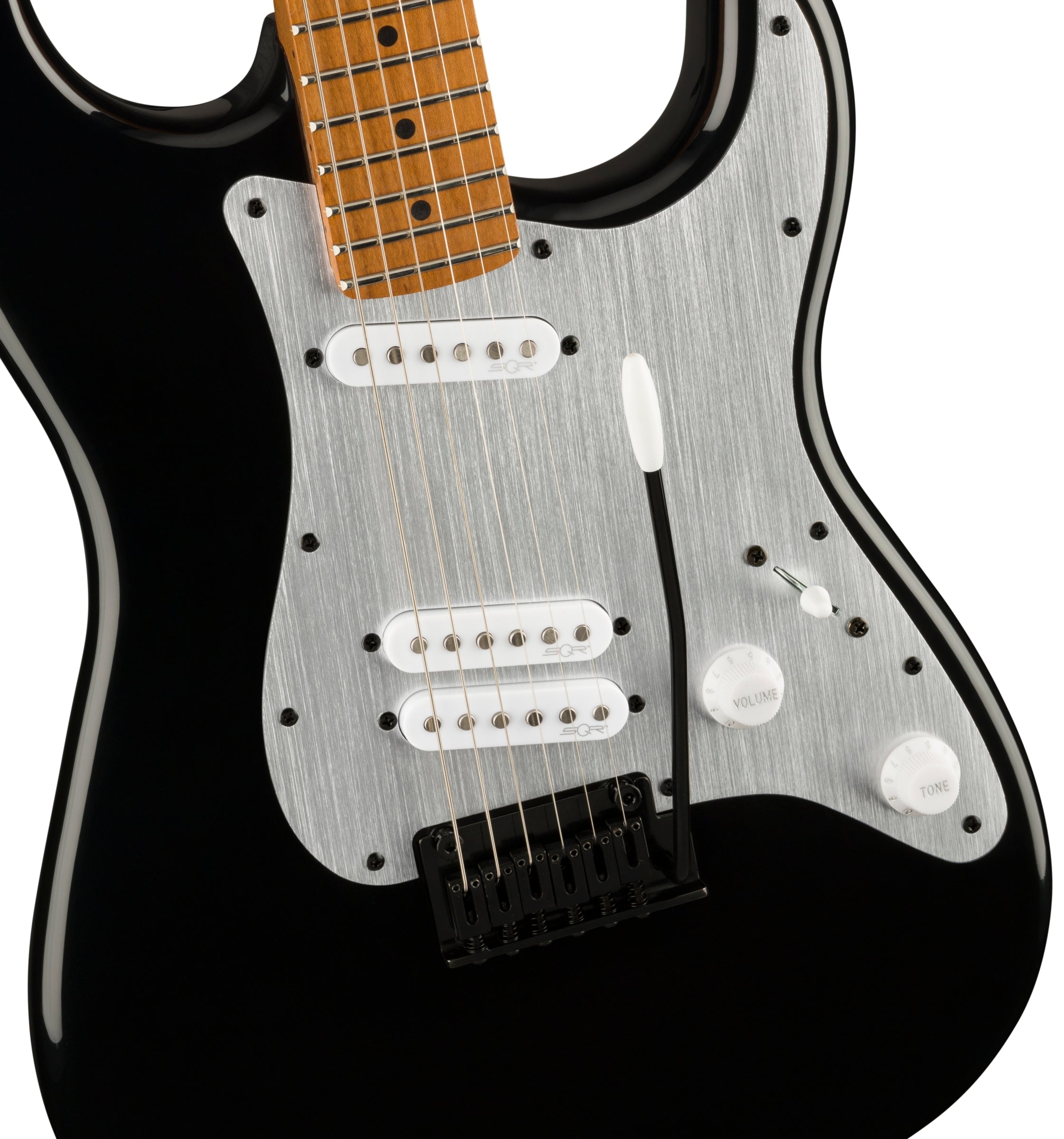 GUITARRA ELECTRICA FENDER SQUIER CONTEMPORARY STRATOCASTER SP BK MOD0370230506 DIAPASON EN MAPLE, NEGRA
