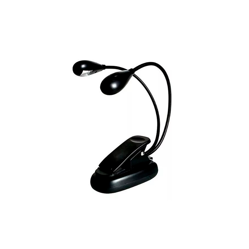 LAMPARA CLIP ATRIL LED S02-L01 USB NEGRA 2 LED