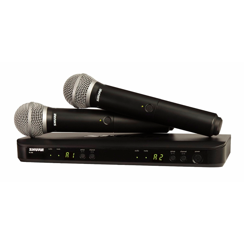 MICRÓFONO SHURE BLX288/PG58 INALAMBRICO DOBLE DE MANO