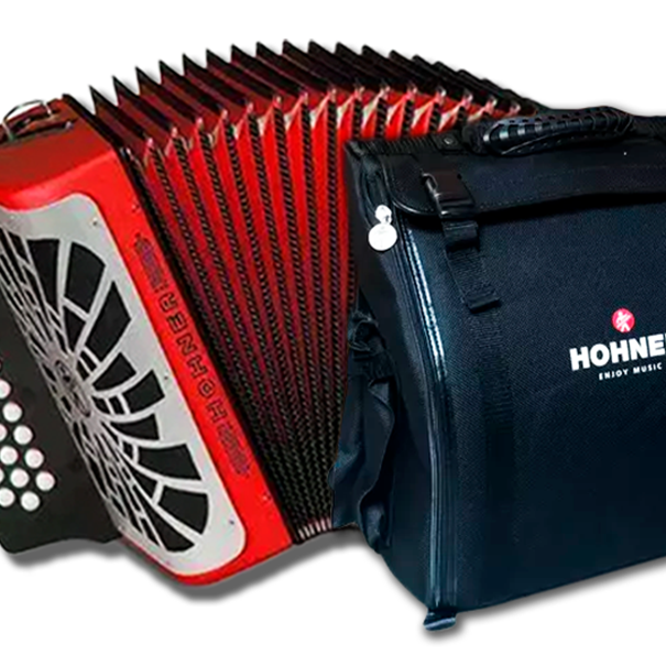 🪗Acordeón Hohner Rey Vallenato ADG rojo A4904S: ➡️ un instrumento de alta calidad