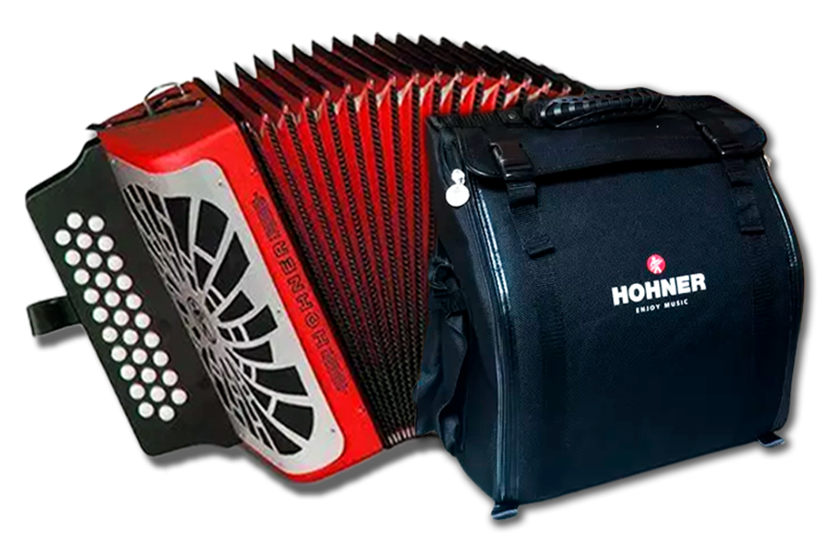🪗Acordeón Hohner Rey Vallenato ADG rojo A4904S: ➡️ un instrumento de alta calidad