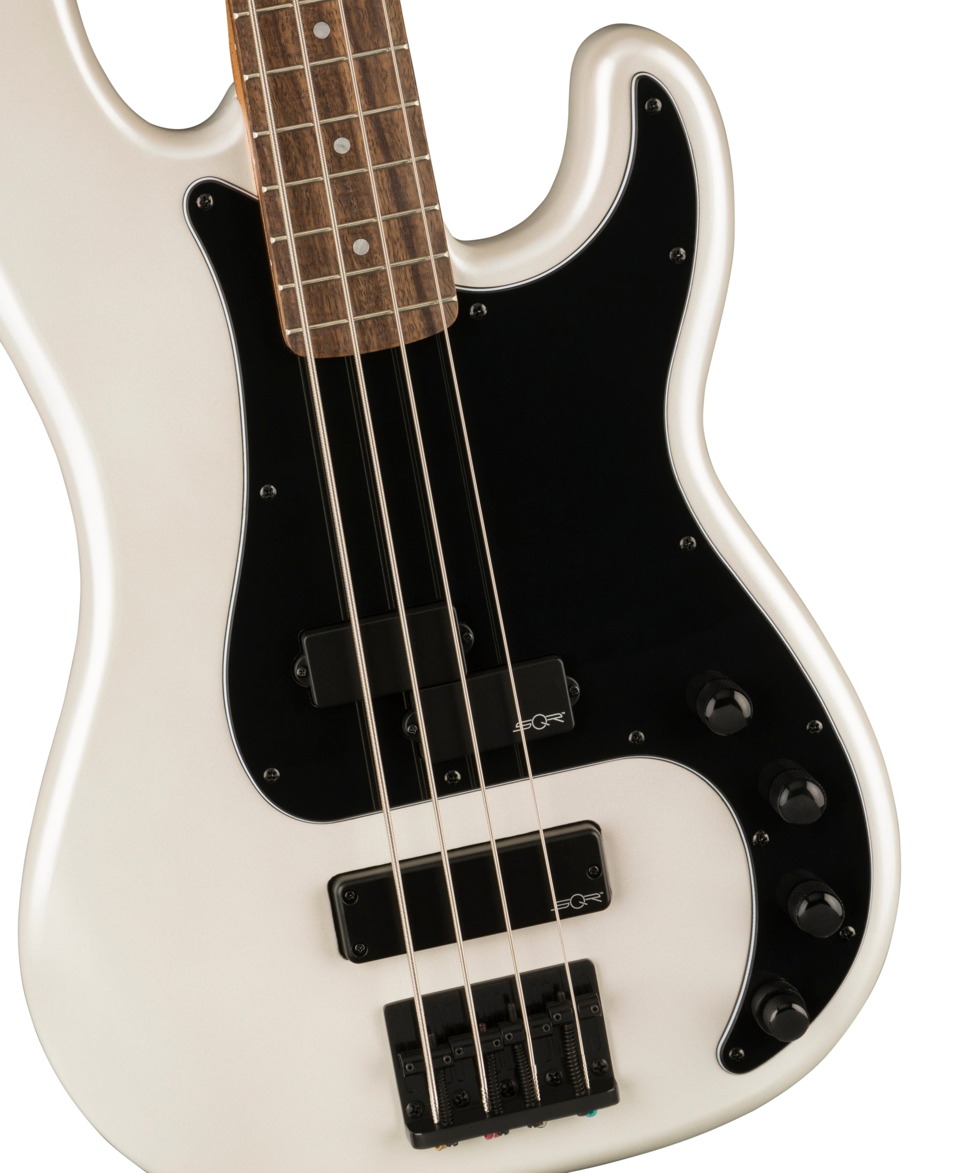 BAJO 4 CUERDAS FENDER SQUIER CONTEMPORARY ACTIVO PRECISION BASS MOD0370481523 EN COLOR BLANCO/NEGRO DIAPASON EN LAUREL