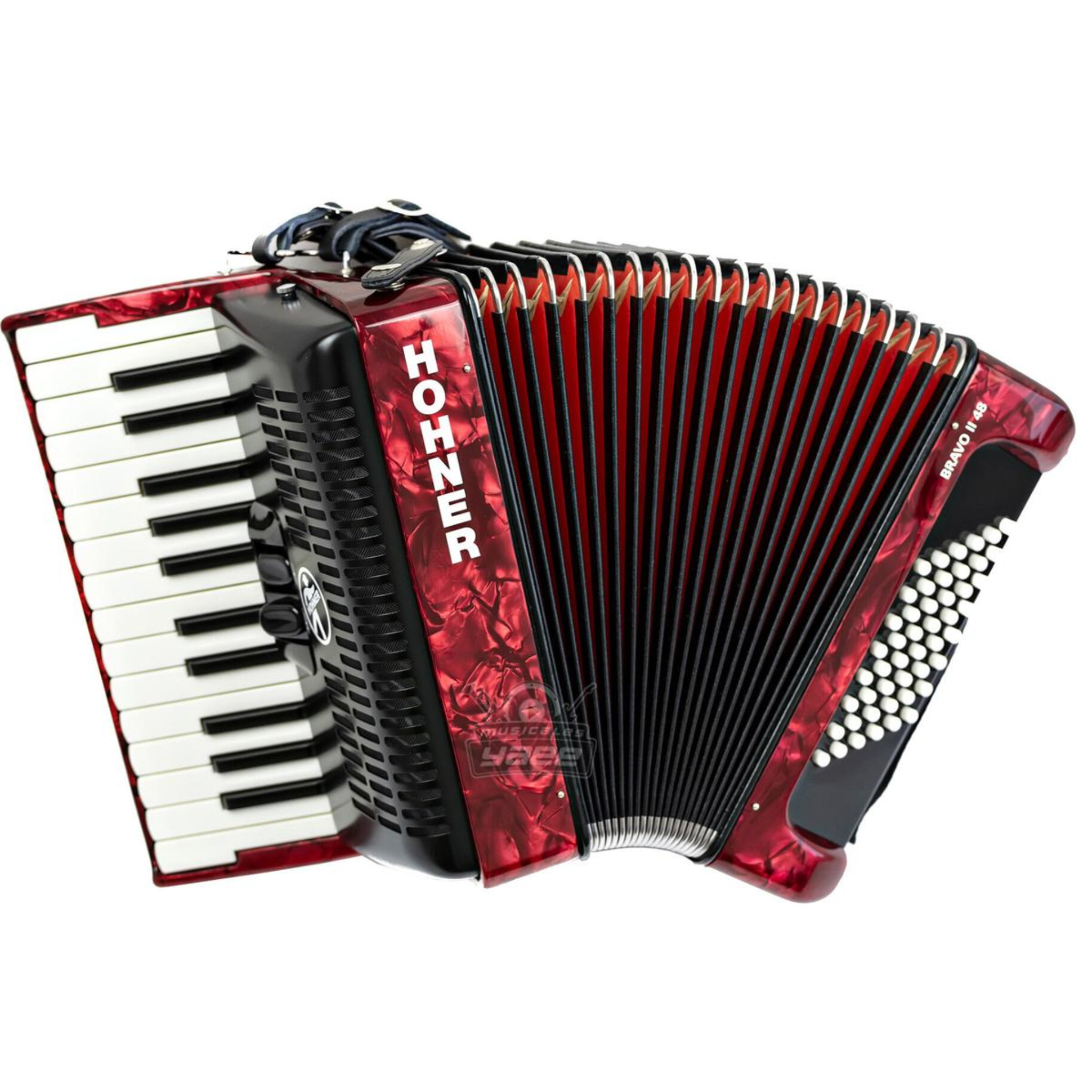 ACORDEON HOHNER BRAVO II ROJO 48 BAJOS