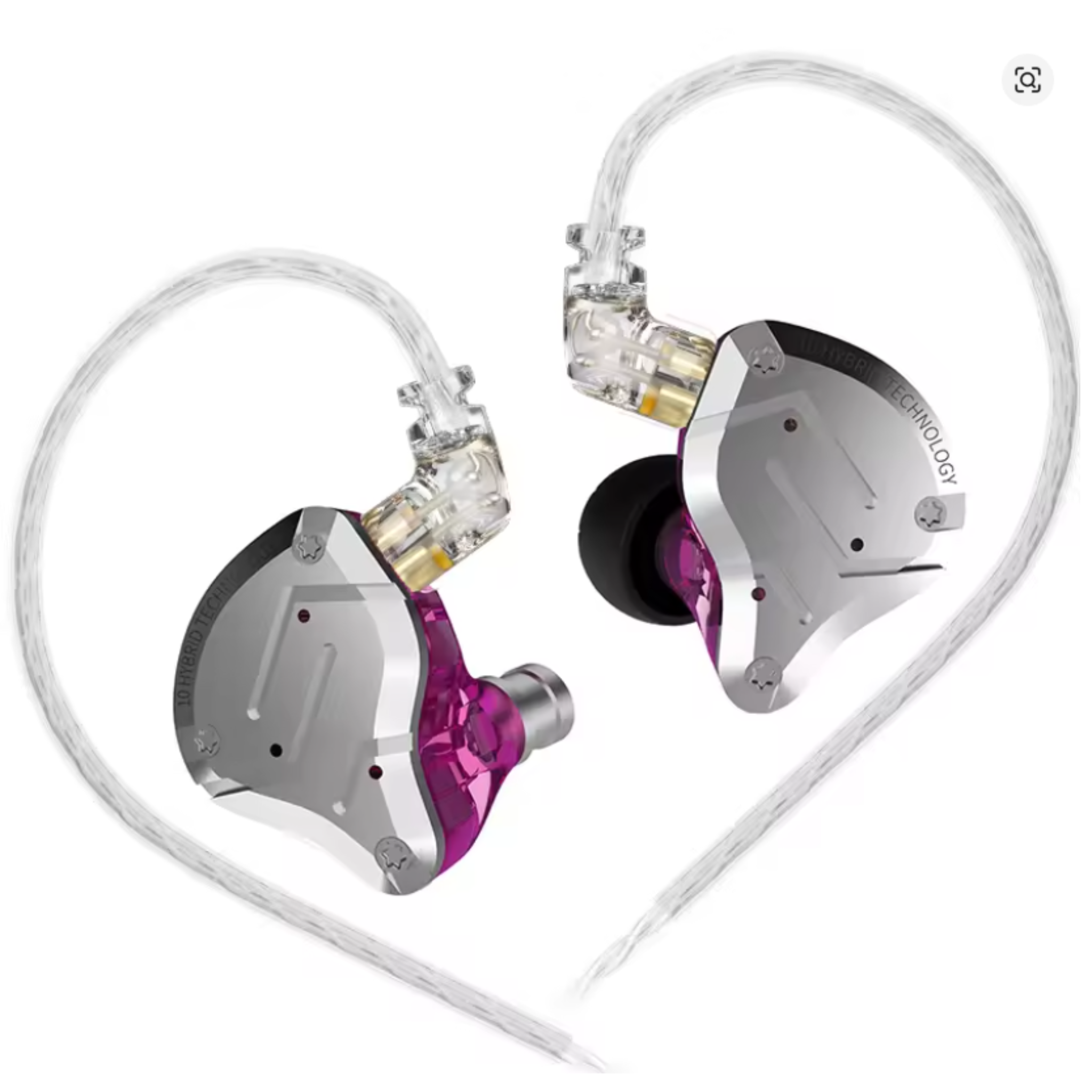 AURICULAR KZ ZS10 PRO PÚRPURA/GRIS SIN MICROFONO