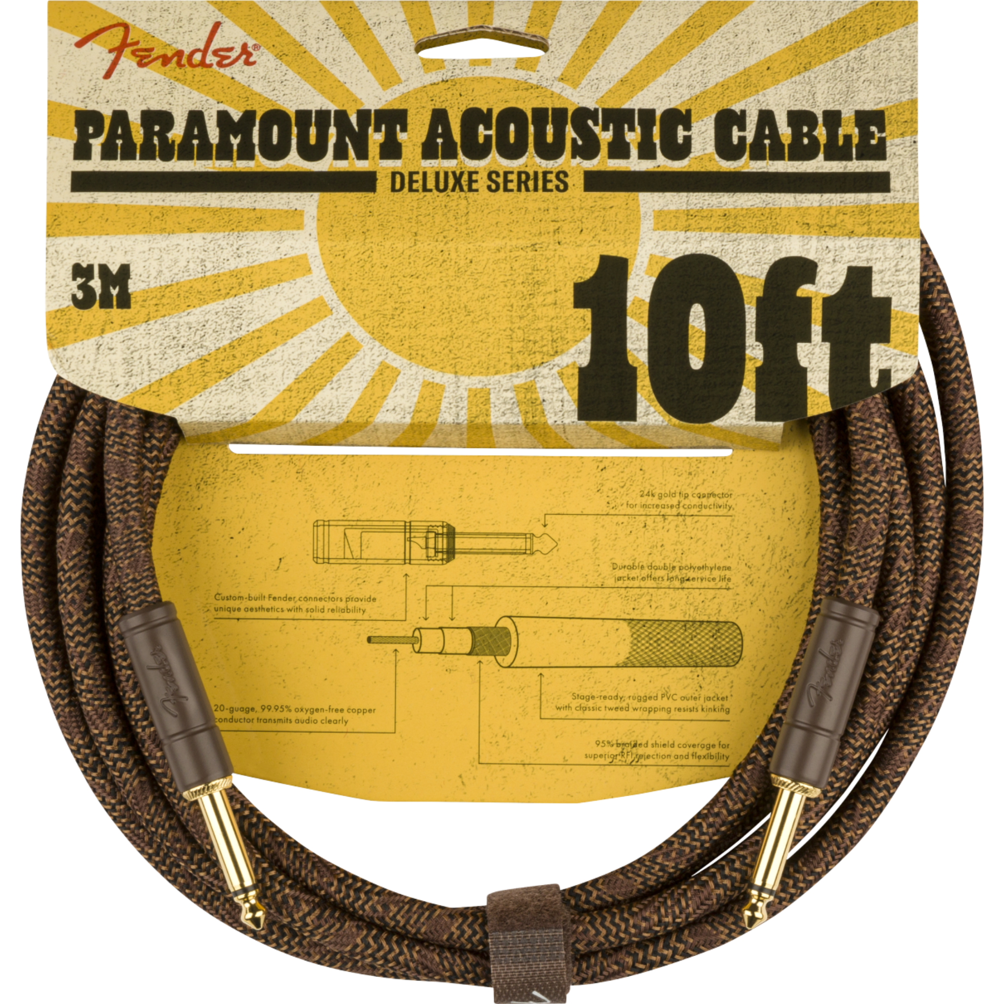 CABLE DE LINEA FENDER PARAMOUNT 3MT MARRON MOD0990910007