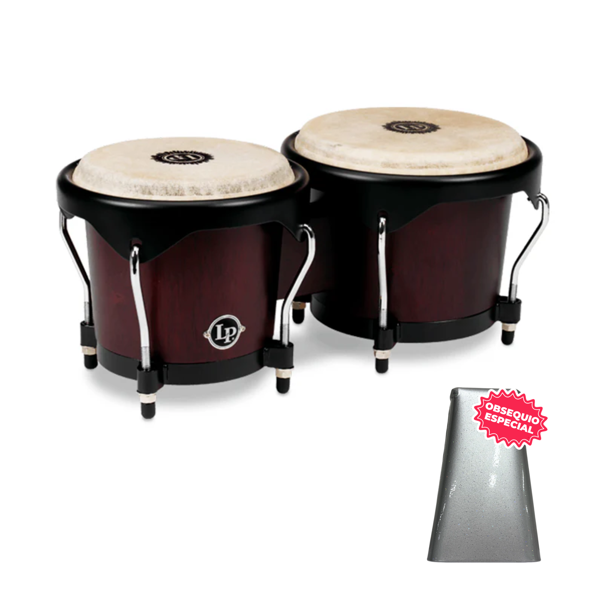BONGO LP CITY SERIES VINOTINTO LP601NY-DW ARO SEMI CONFORT NEGRO INCLUYE CAMPANA SALSERA MEDIANA