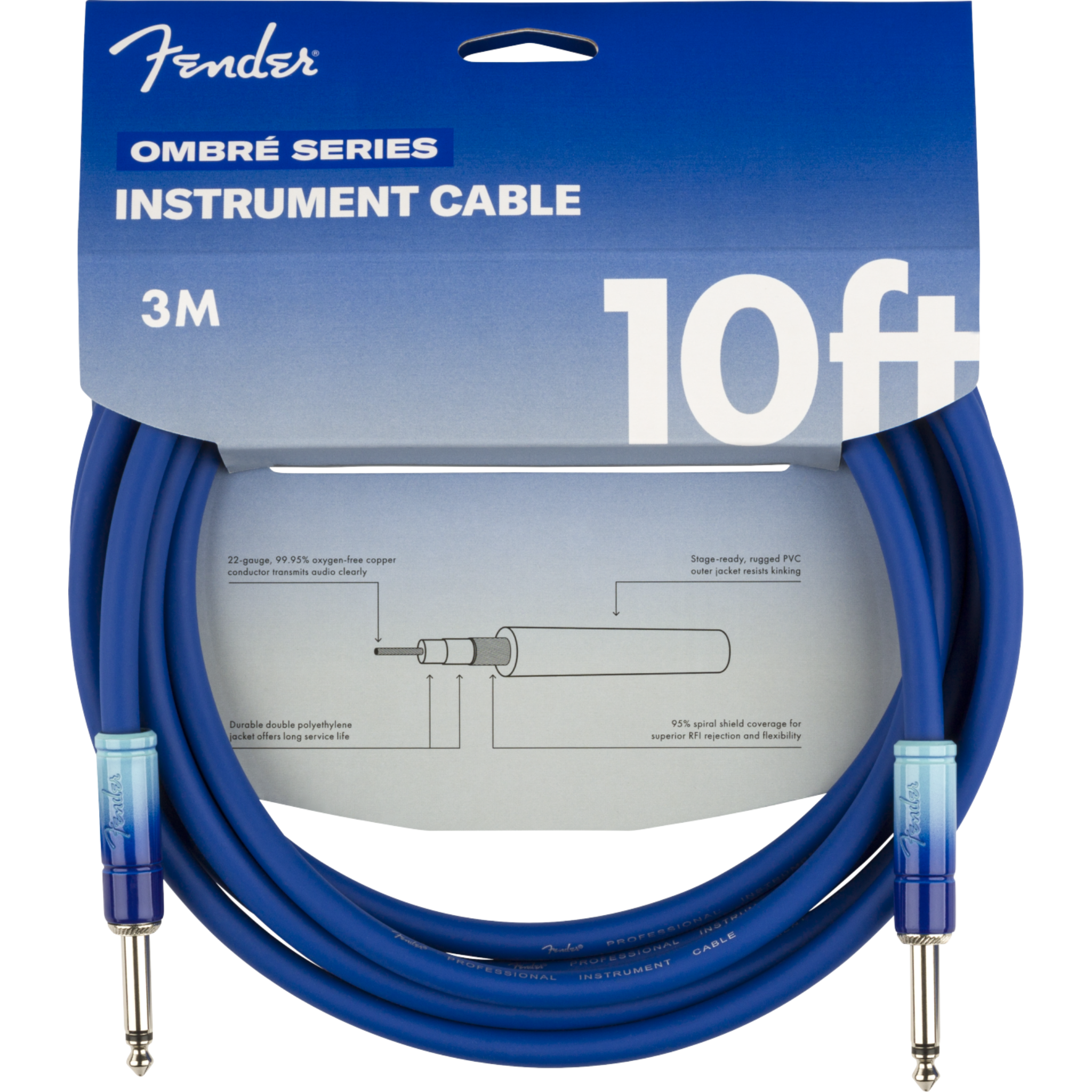 CABLE DE LINEA FENDER OMBRE 3MT AZUL MOD0990810210