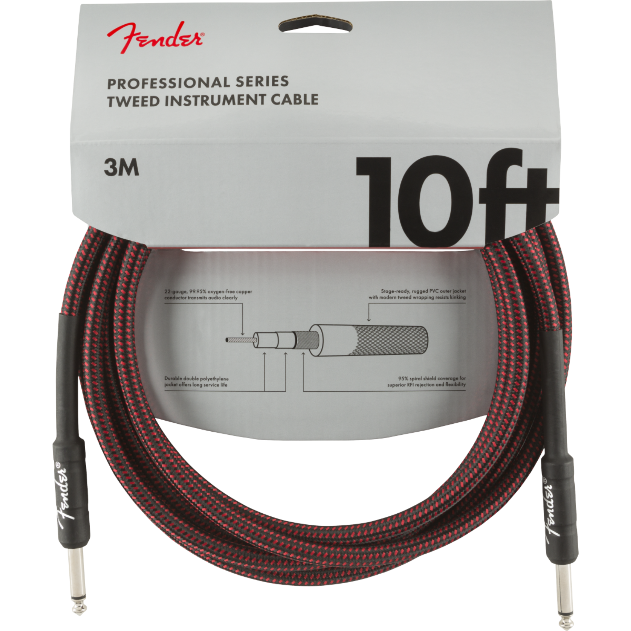 CABLE LINEA FENDER PROFESIONAL 3M ROJO T MOD0990820061