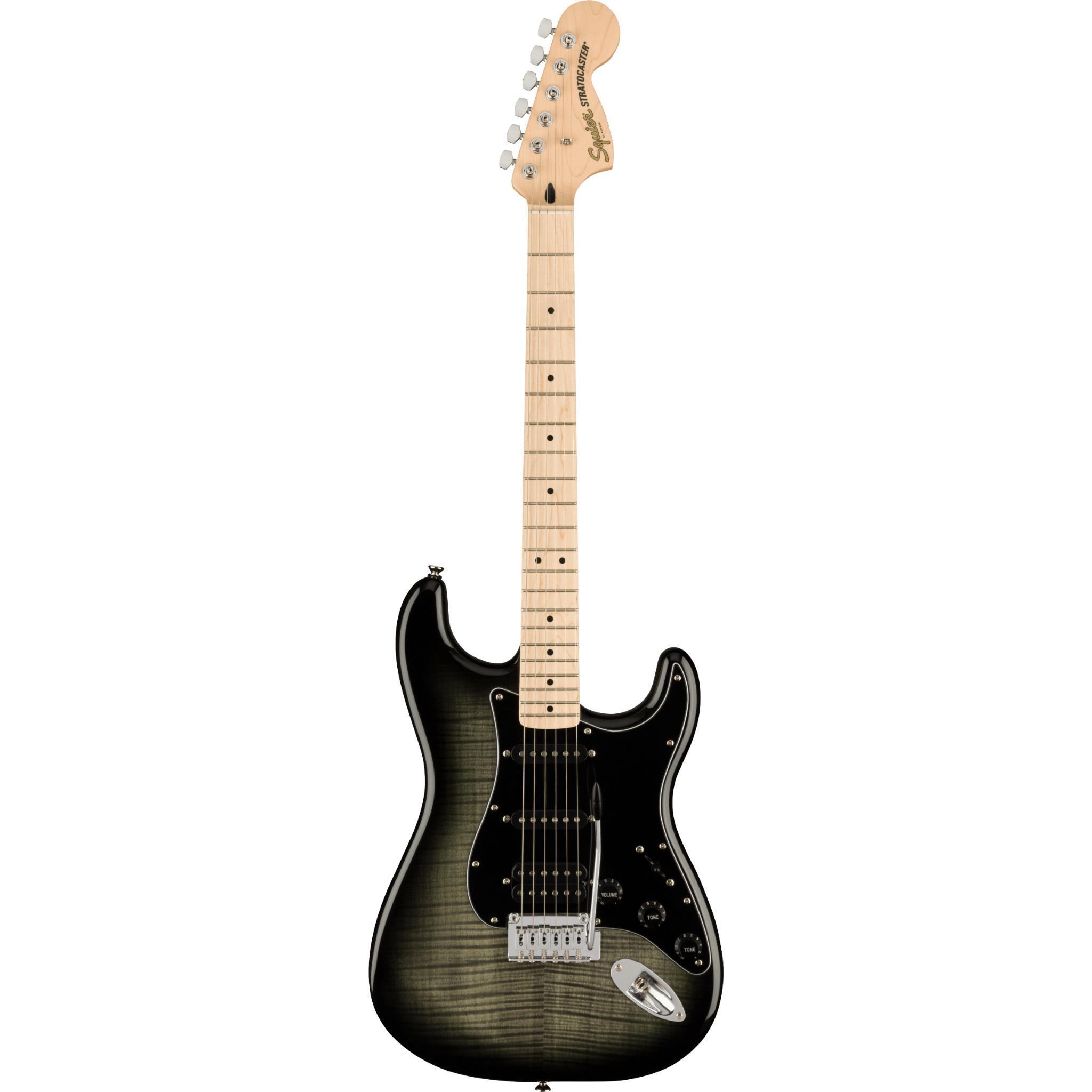 GUITARRA ELECTRICO FENDER SQUIER AFF STRATOCASTER FMT NEGRO