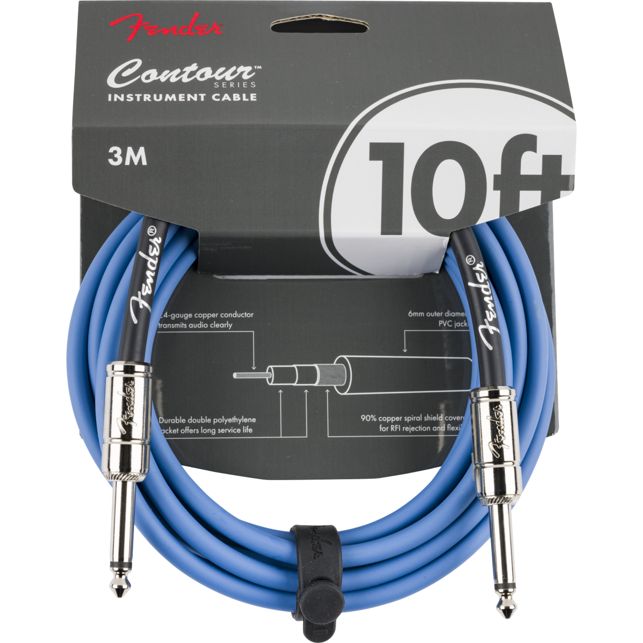 CABLE LINEA FENDER CONTOUR 3 MTS AZUL