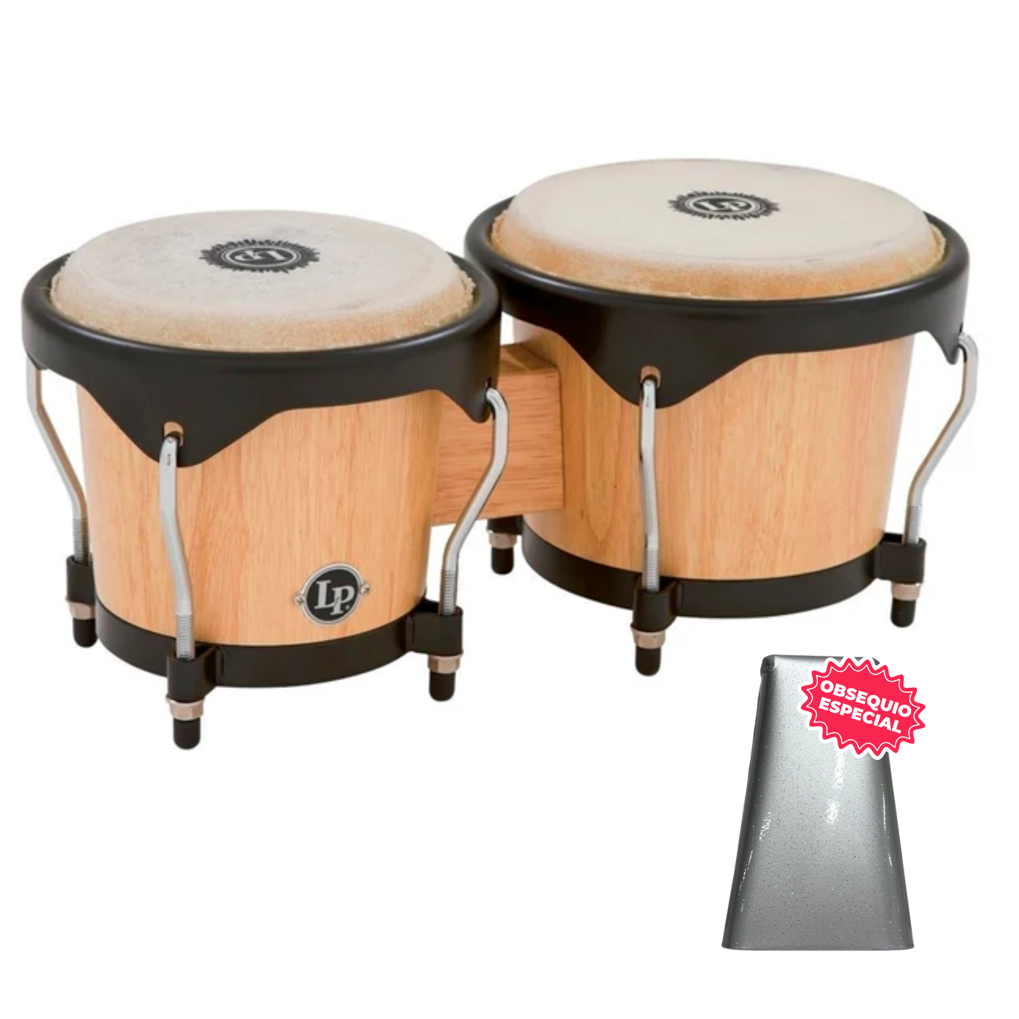 BONGO LP CITY SERIES NATURAL ARO SEMI CONFORT NEGRO LP601NY-AW INCLUYE CAMPANA SALSERA MEDIANA