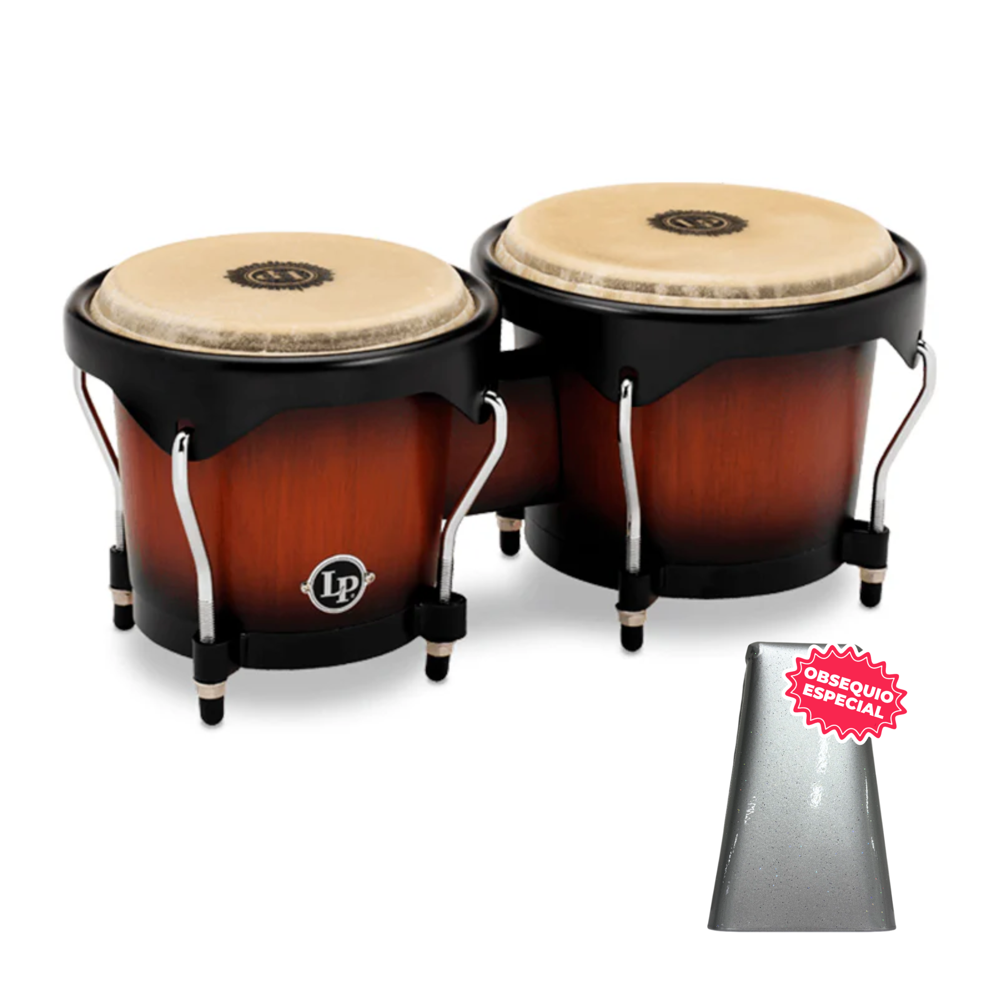 BONGO LP CITY SERIES SUNBURST LP601NY-VSB ARO SEMI CONFORT NEGRO INCLUYE CAMPANA SALSERA MEDIANA