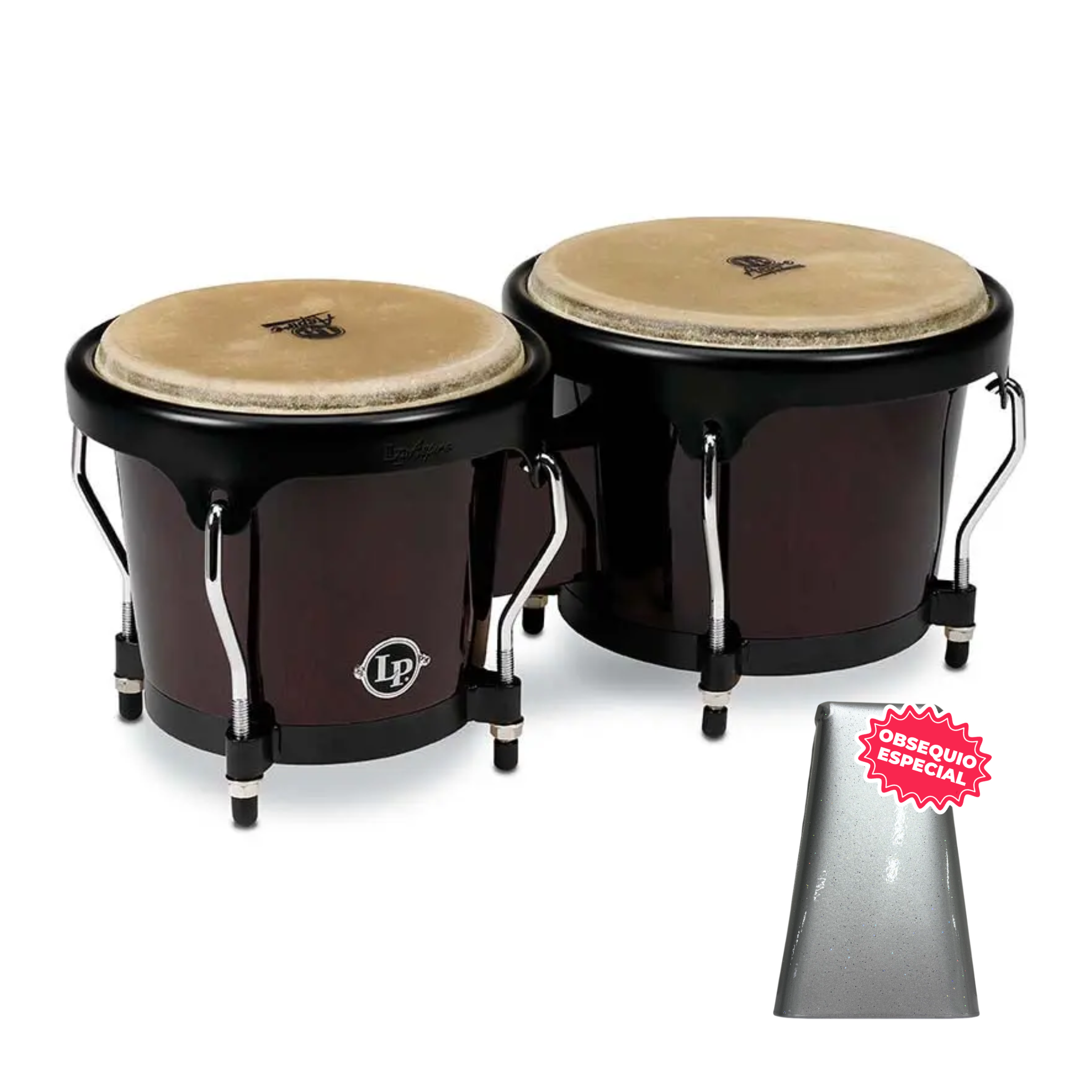 BONGO LP ASPIRE VINOTINTO ARO SEMICOMFORT NEGRO LPA601-DW INCLUYE CAMPANA SALSERA MEDIANA