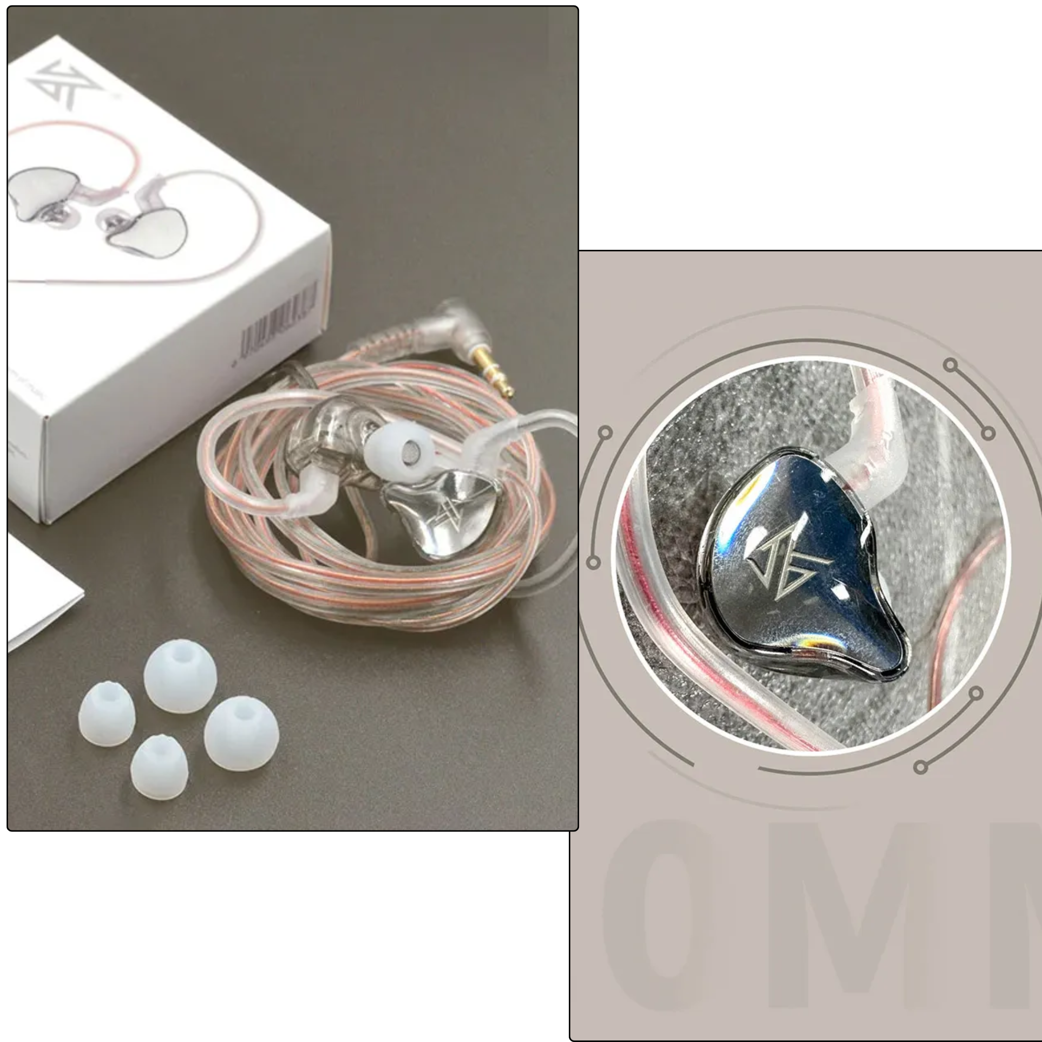 AURICULAR KZ EDCX GRIS SIN MICROFONO