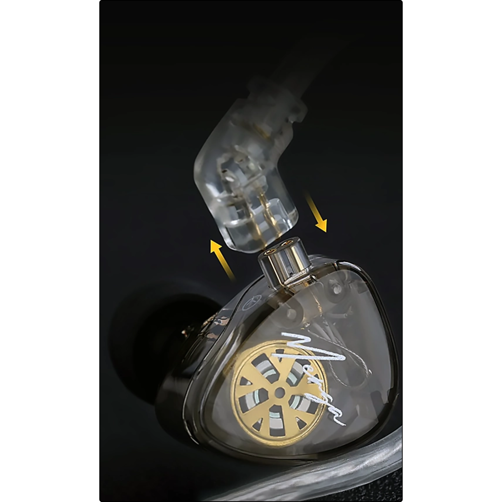 AURICULAR KZ MERGA NEGRO CABLE OFC COBRE SIN MICROFONO