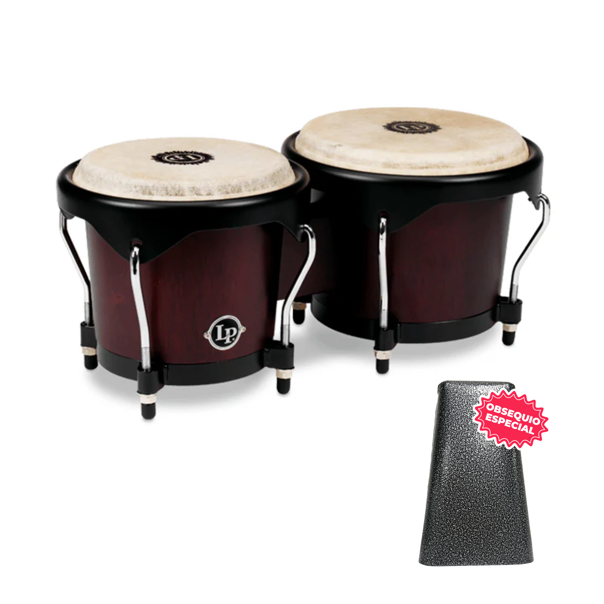BONGO LP CITY SERIES VINOTINTO LP601NY-DW ARO SEMI CONFORT NEGRO INCLUYE CAMPANA SALSERA MEDIANA