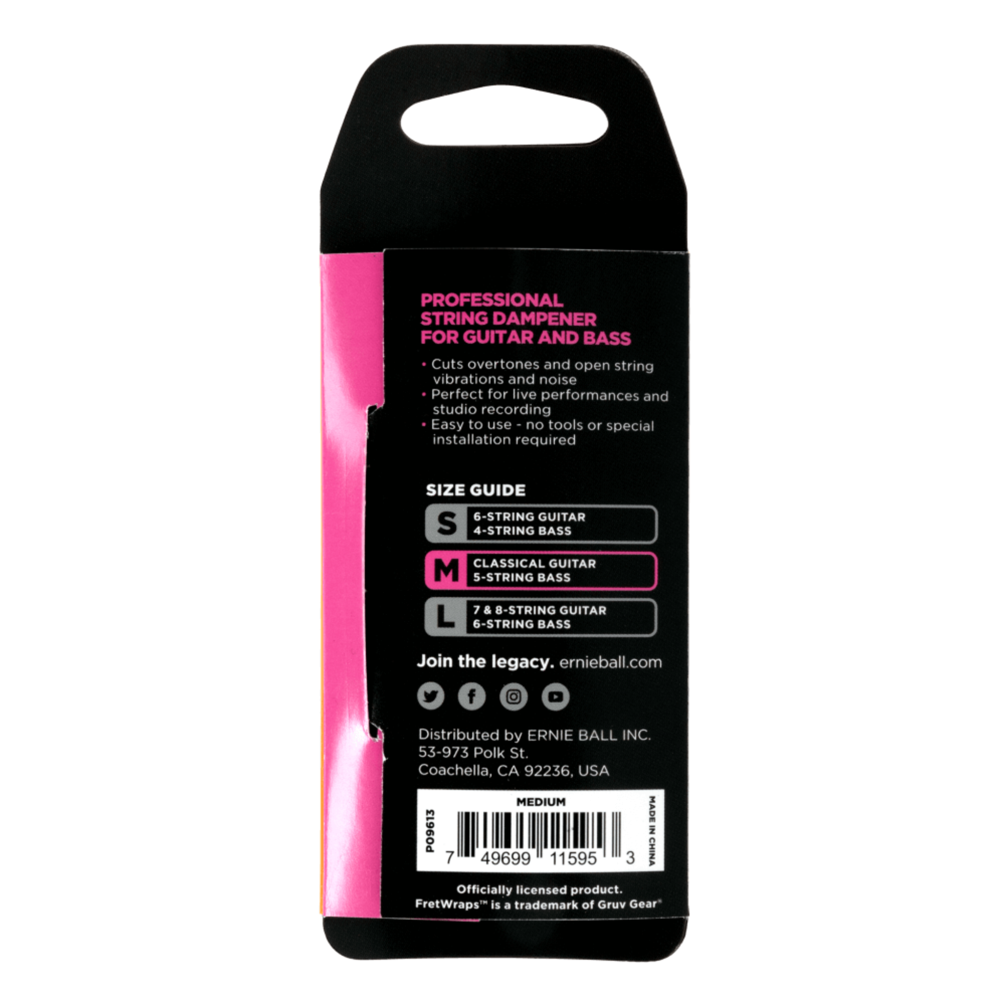 SORDINA ERNIE BALL FRETWRAP PARA CUERDAS
