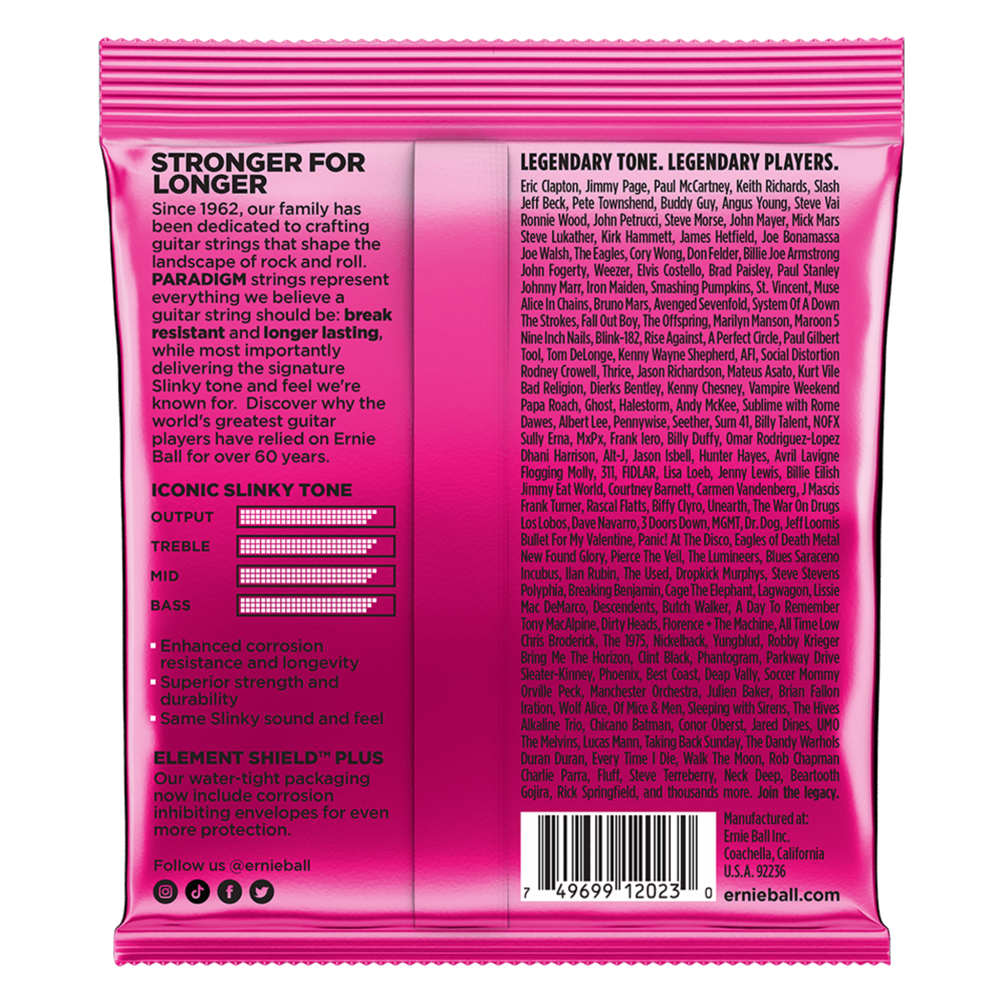 CUERDAS PARA GUITARRA ELECTRICA ERNIE BALL 2023 SLINKY