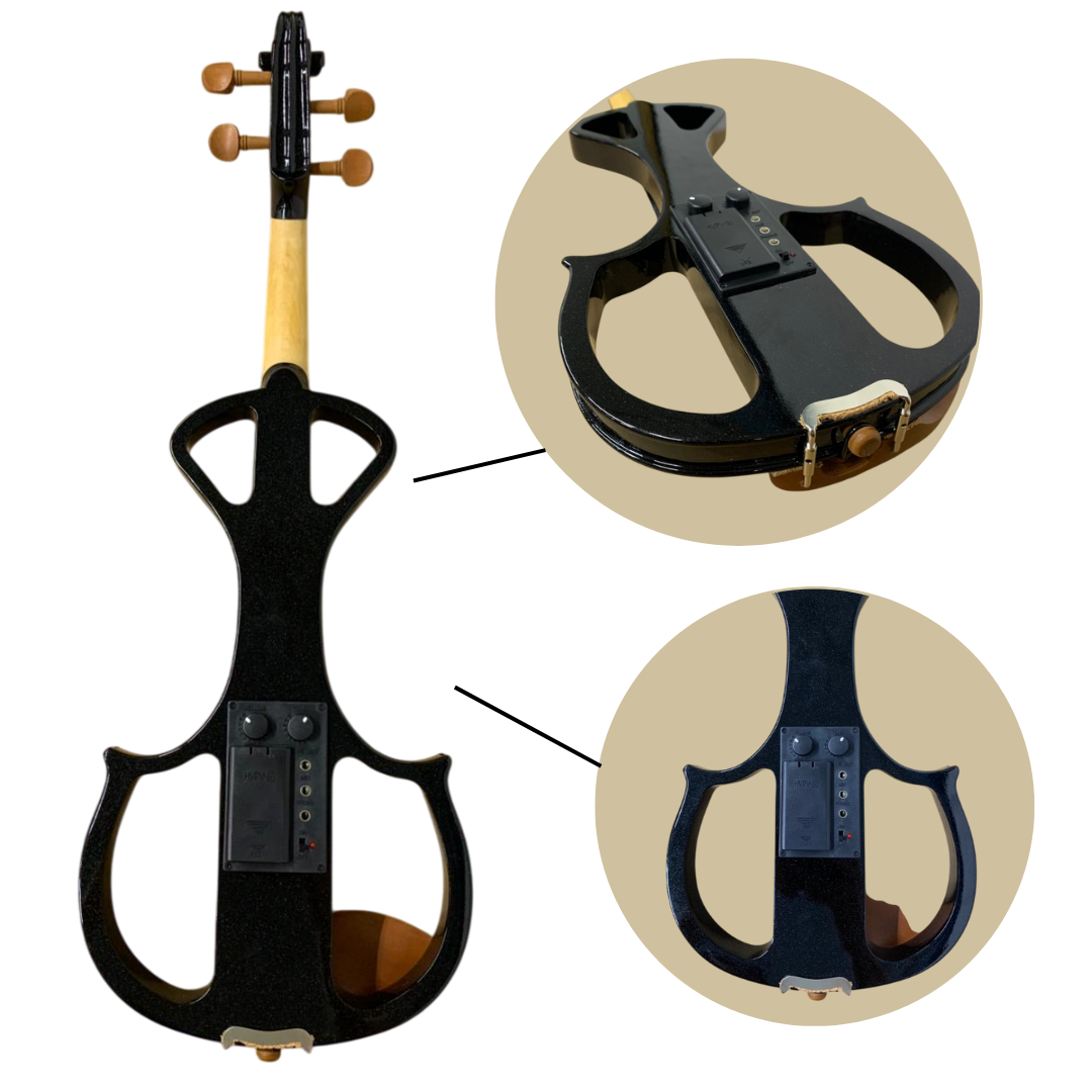 VIOLIN ELECTRICO ISABELLA 4/4 V-01B NEGRO BRILLANTE
