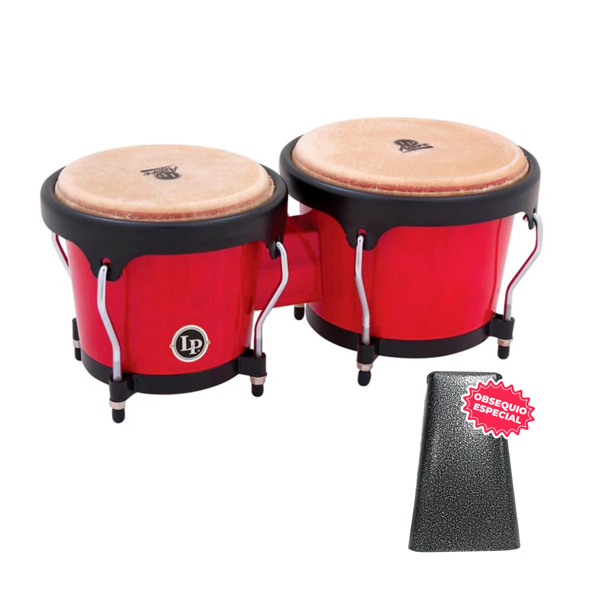 BONGO LP ASPIRE ROJO ARO SEMICOMFORT NEGRO LPA601-RW INCLUYE CAMPANA SALSERA MEDIANA