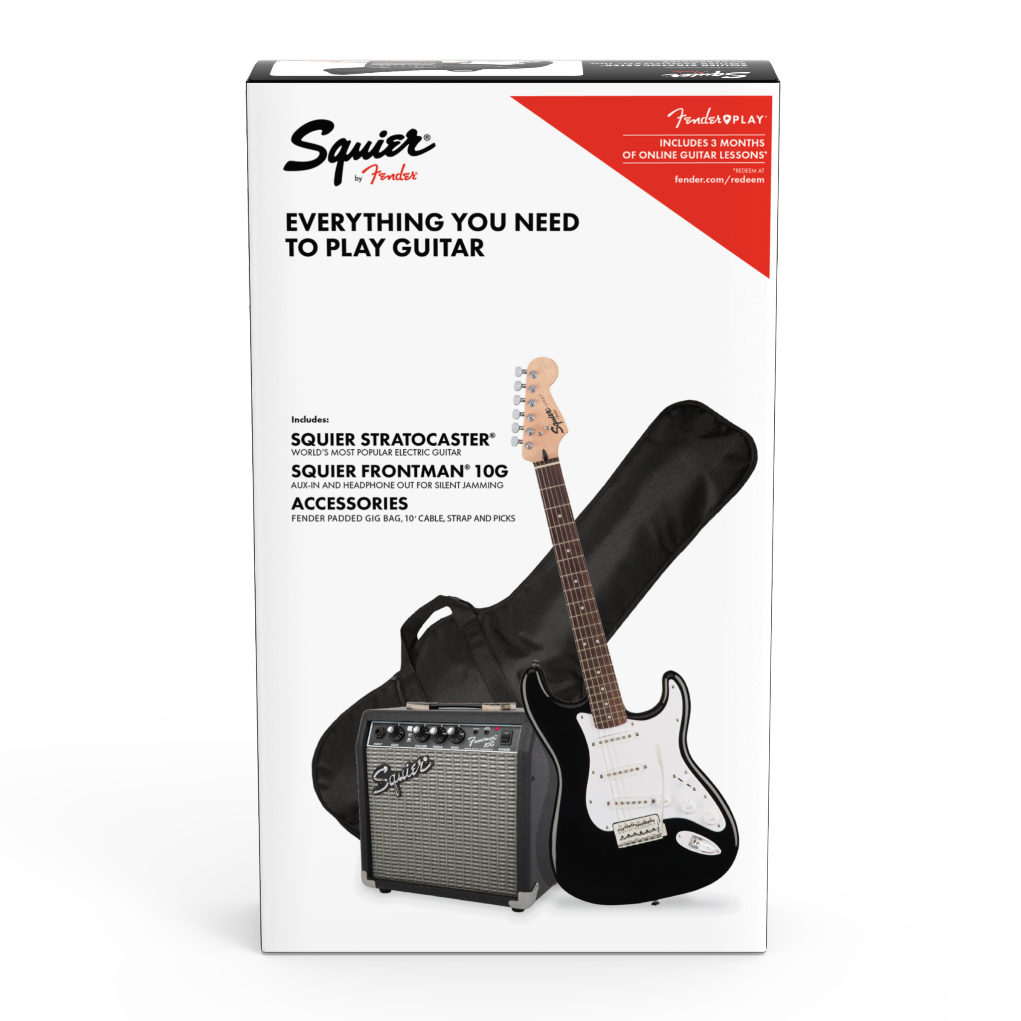 COMBO GUITARRA ELECTRICA SQUIER BULLET STRAT NEGRO LAUR 10G MOD0371823006