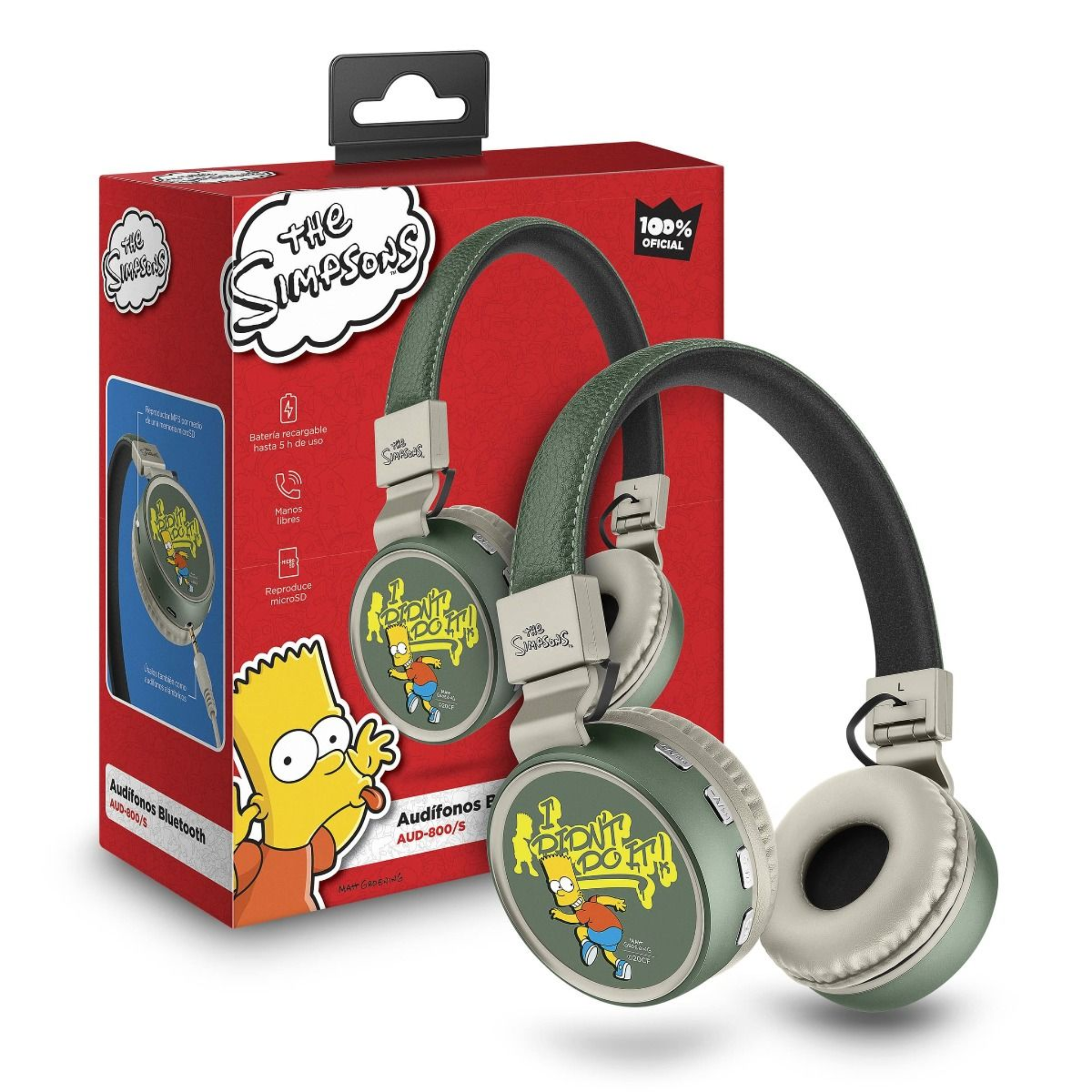 AUDIFONO STEREN AUD-800/S BT-MP3 SIMPSONS