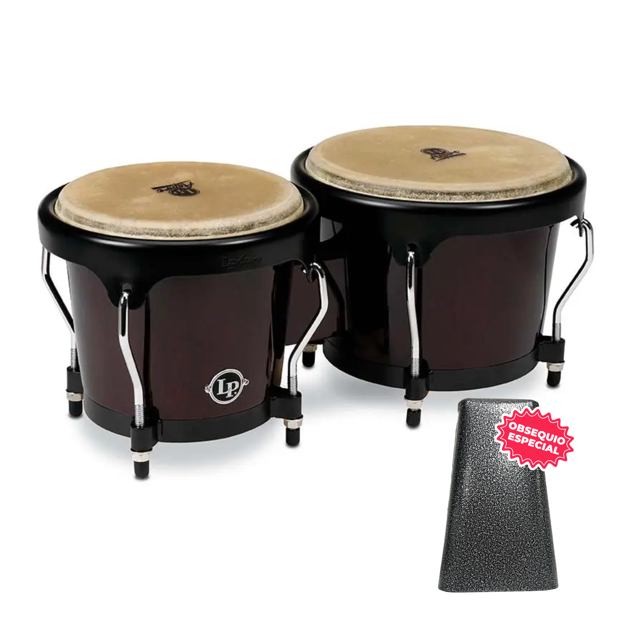 BONGO LP ASPIRE VINOTINTO ARO SEMICOMFORT NEGRO LPA601-DW INCLUYE CAMPANA SALSERA MEDIANA