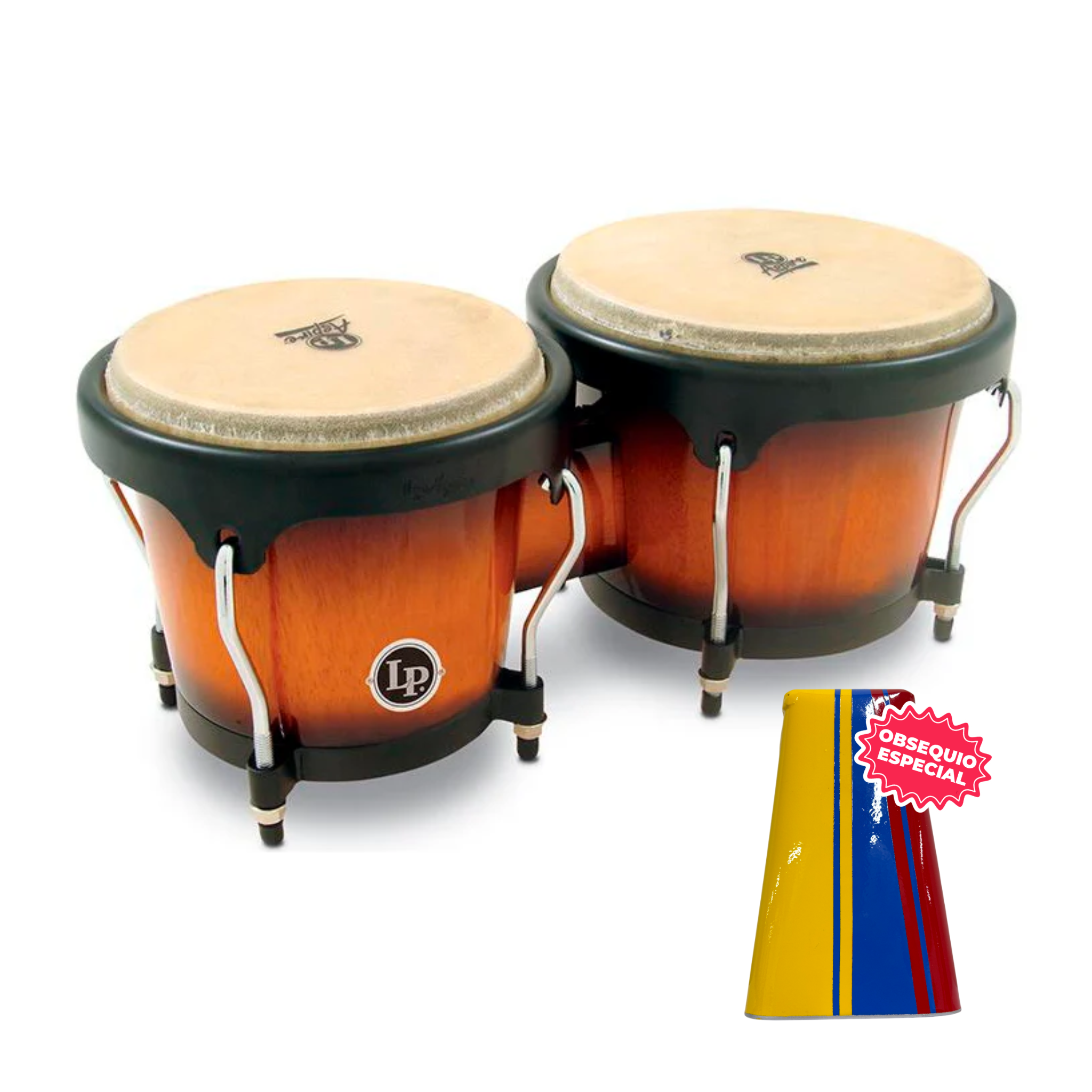 BONGO LP ASPIRE SUNBURST ARO SEMICOMFORT NEGRO LPA601-VSB INCLUYE CAMPANA SALSERA MEDIANA