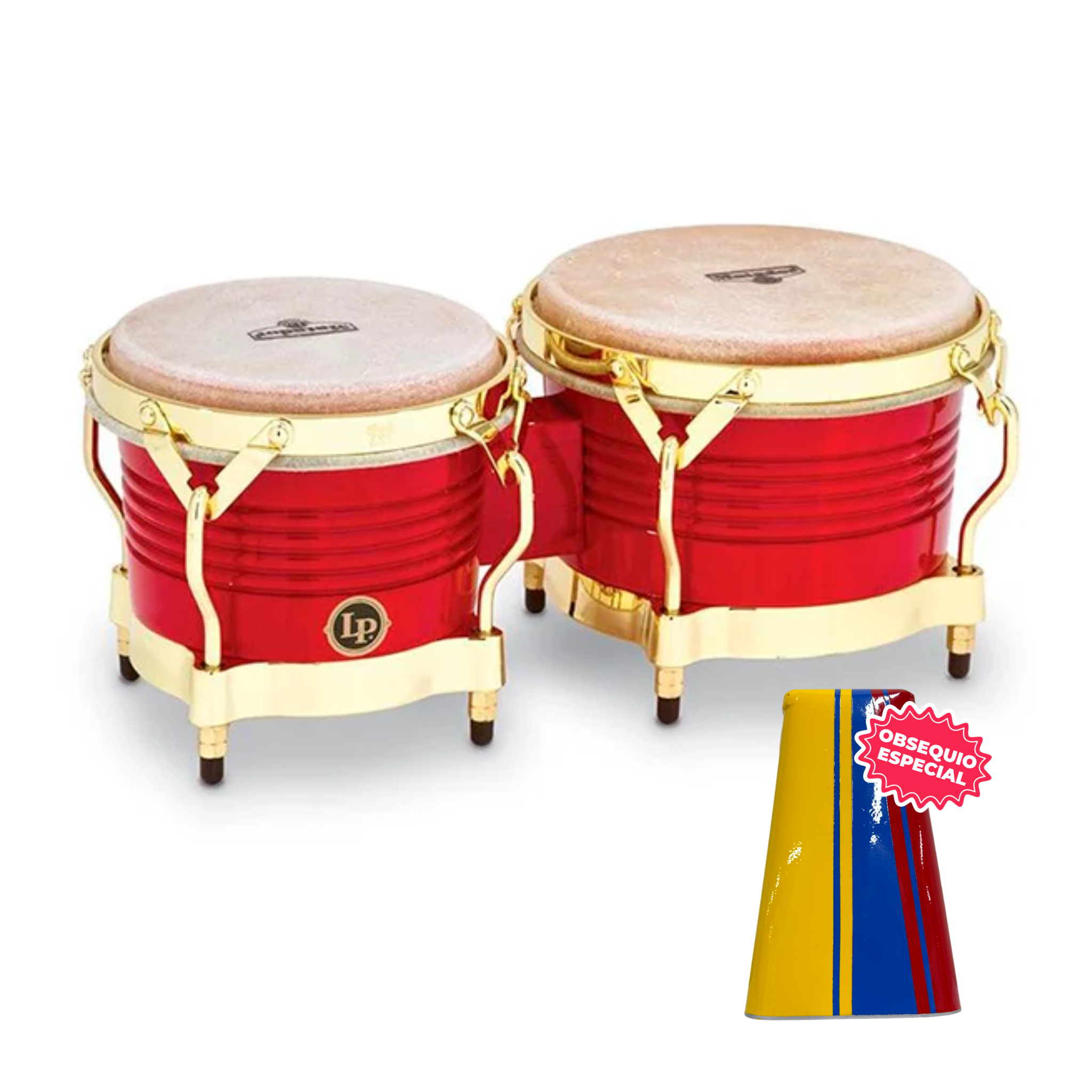 BONGO LP MATADOR ROJO ARO DORADO M201-RW INCLUYE CAMPANA SALSERA GRANDE