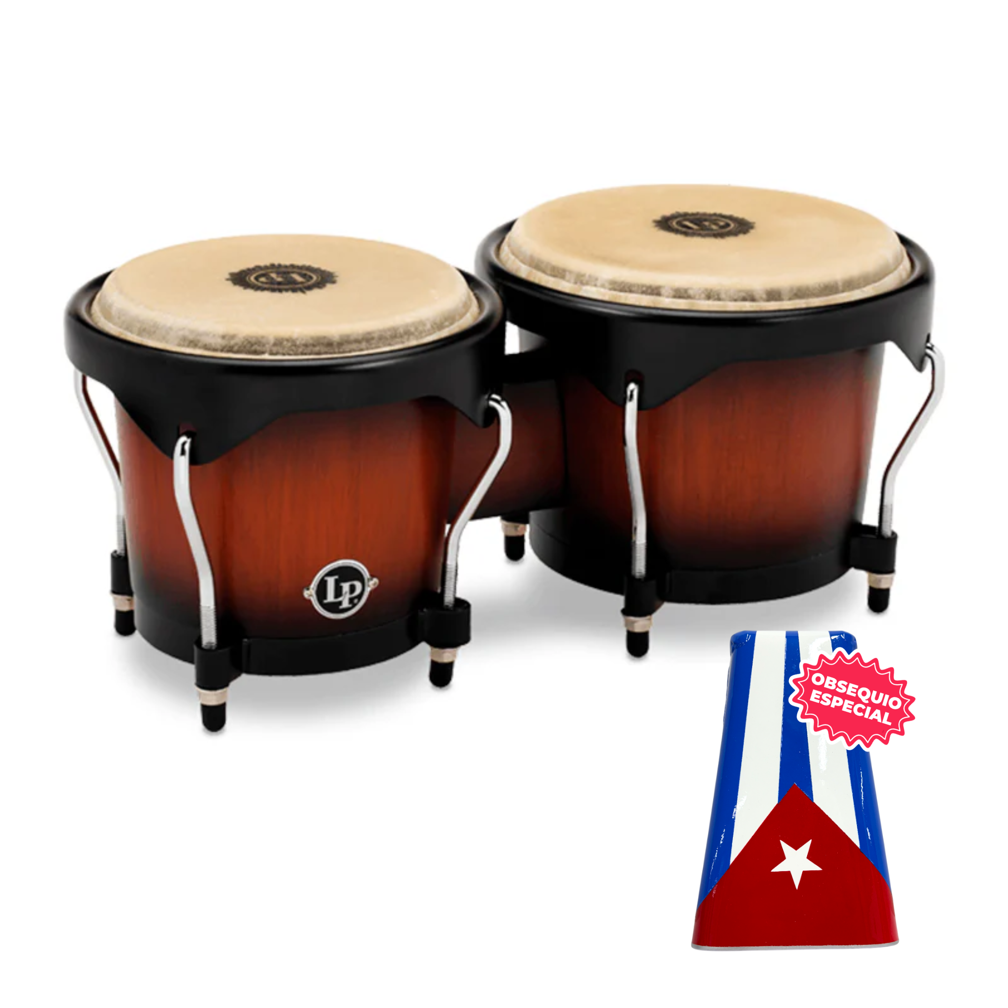 BONGO LP CITY SERIES SUNBURST LP601NY-VSB ARO SEMI CONFORT NEGRO INCLUYE CAMPANA SALSERA MEDIANA