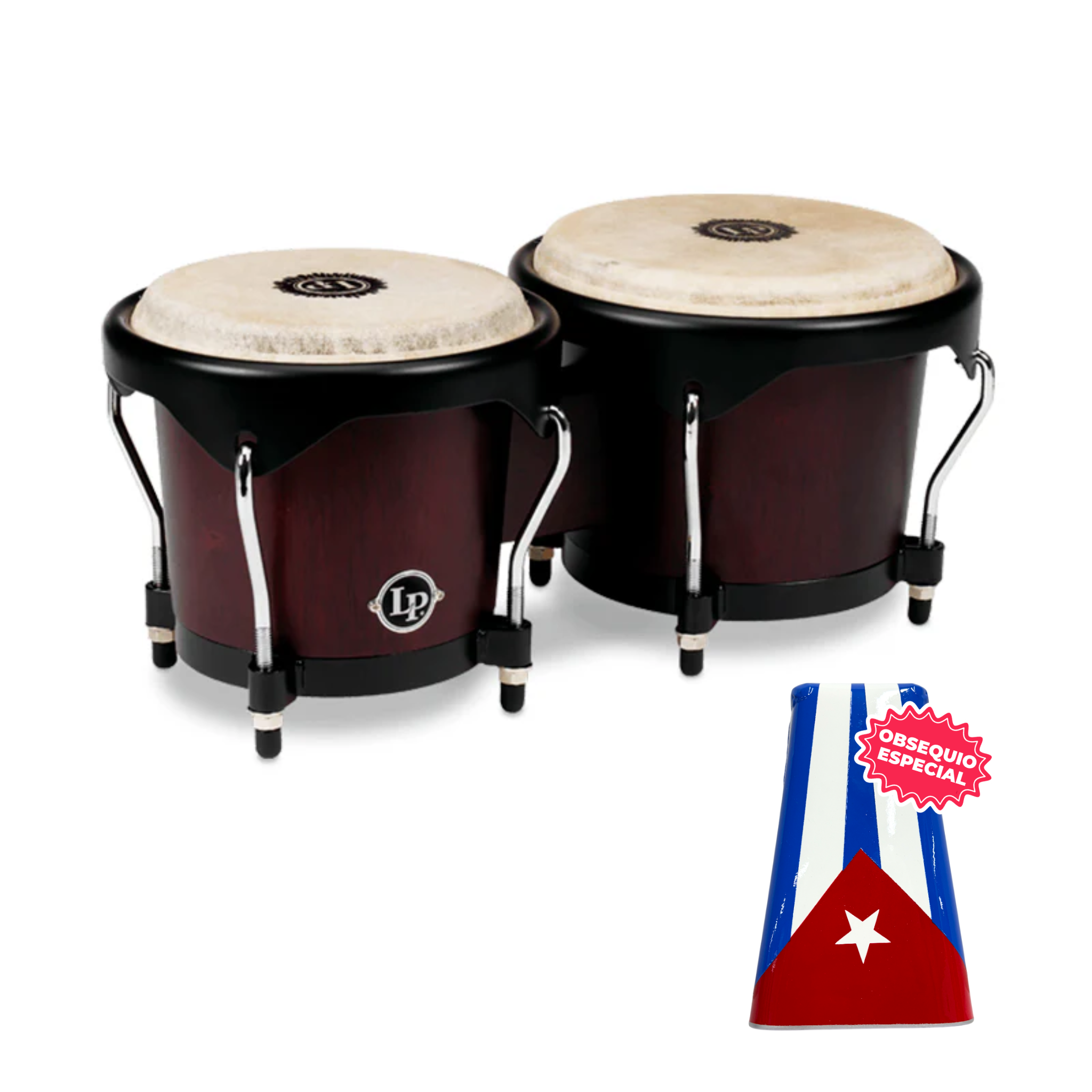 BONGO LP CITY SERIES VINOTINTO LP601NY-DW ARO SEMI CONFORT NEGRO INCLUYE CAMPANA SALSERA MEDIANA