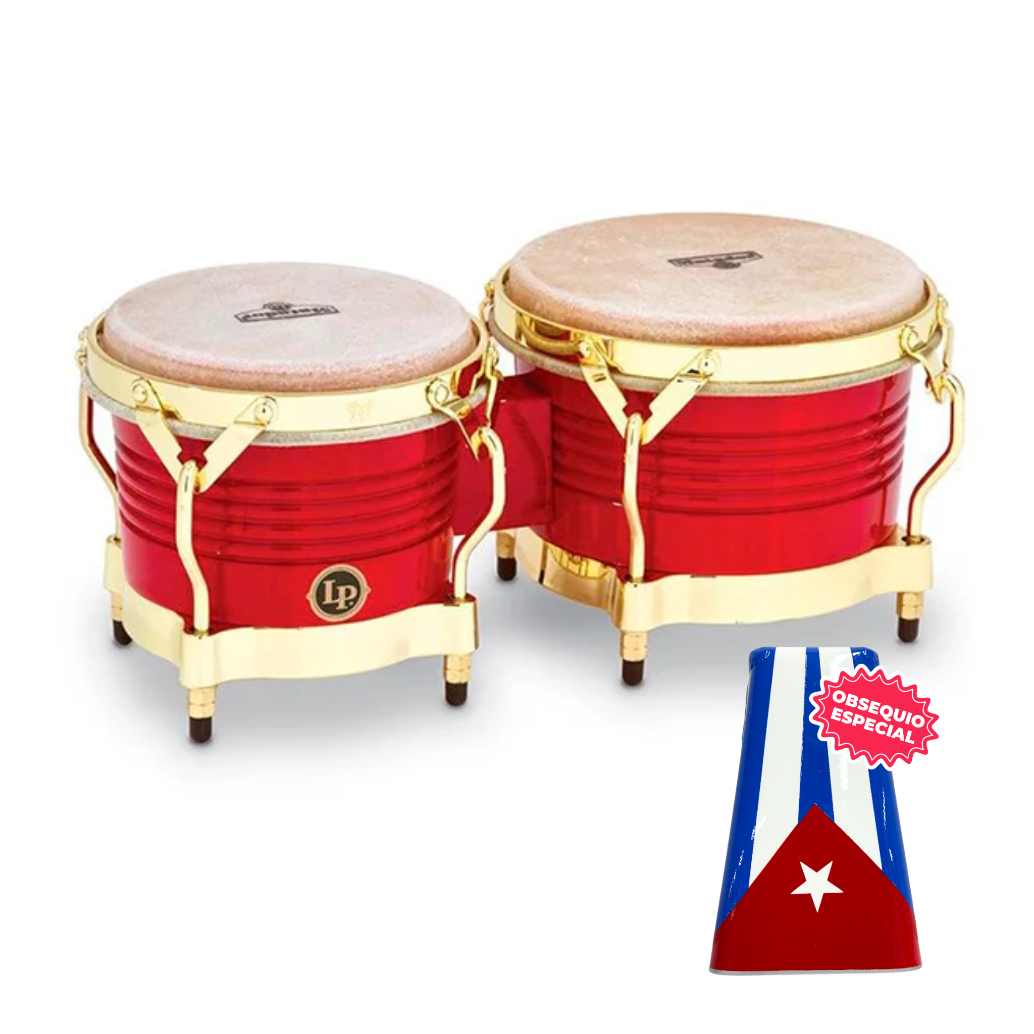 BONGO LP MATADOR ROJO ARO DORADO M201-RW INCLUYE CAMPANA SALSERA GRANDE